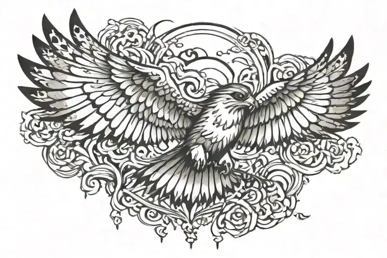 Spread Open Hawk Flying