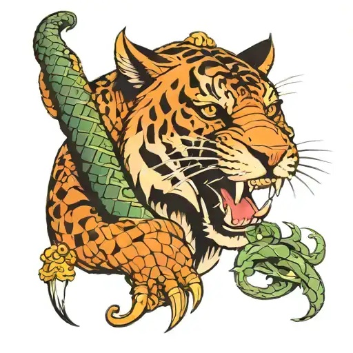 Snake Dagger Panther Tiger Chinese