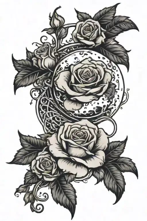 Moon And A Rose Intertwined