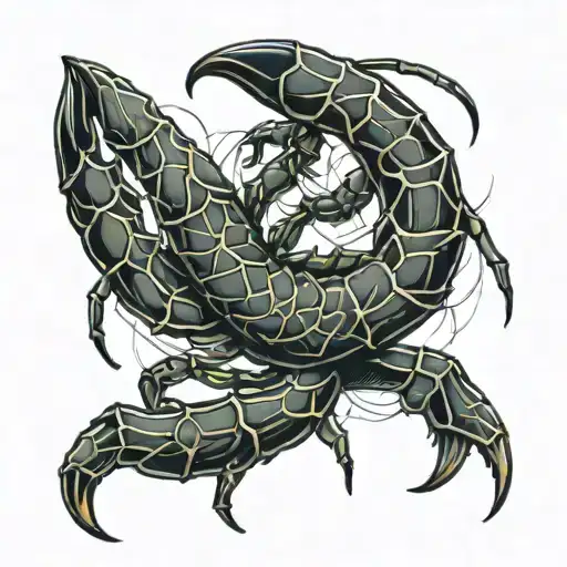 Scorpion And Abstracts Black Color