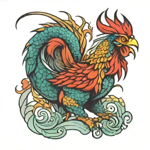 Colorful Dragon Rooster