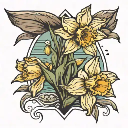 Daffodil On The Beach