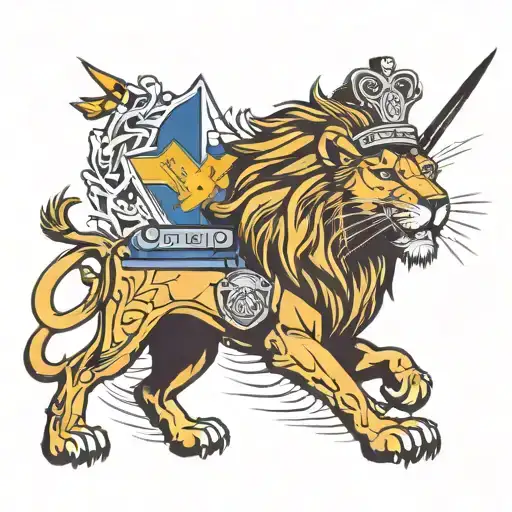 Lion Police Police Flag