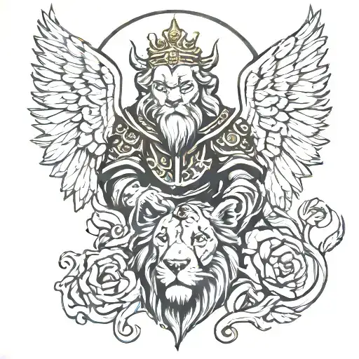 Patron Saint Killing Lion