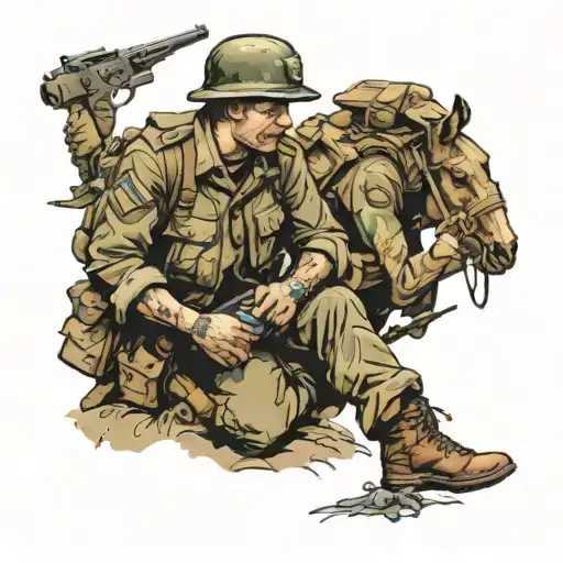 Soldiers Sacrifice He's Life For Country Scene