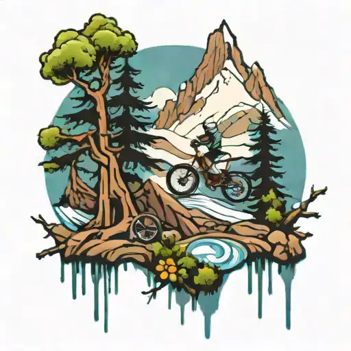 Trees Mountains Water Snow Bikes Snowboarding Swimming