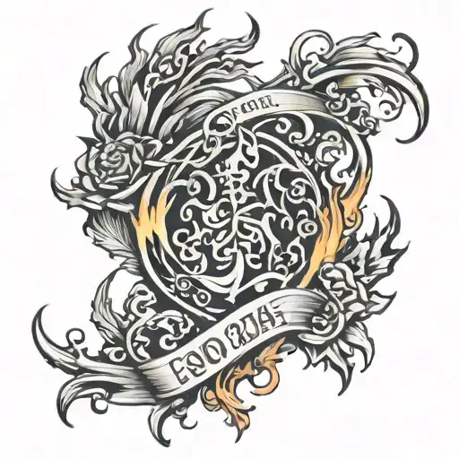 Fire Flames Wrapped Around Year 2004 Old English