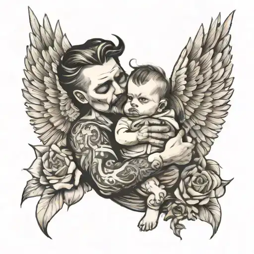 Jack Skellinton With A Baby In His Arms