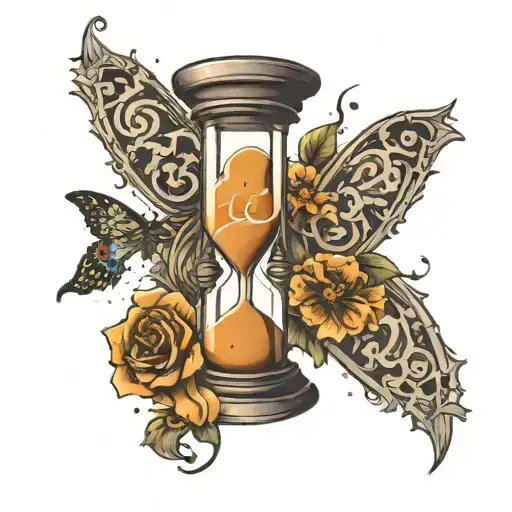 Hourglass Dripping Sand With The Numbers 2424