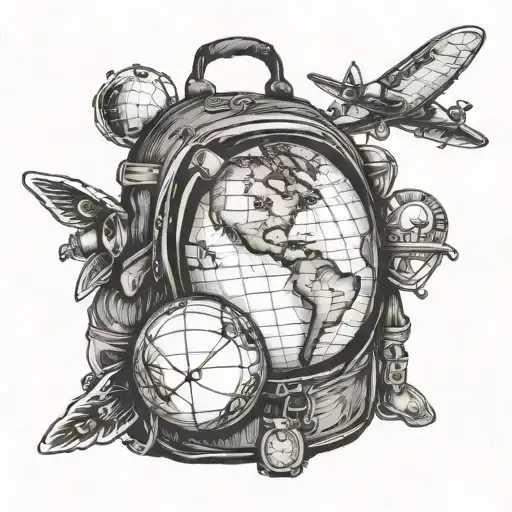 Globe Backpack Plane Travel