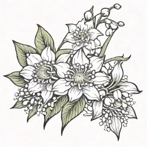 2 Daffodils 1 Lily Of The Valley 1 Chrysanthemum Flower