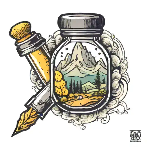 Insulin Vial With Mustard Seed And Mountain Inside