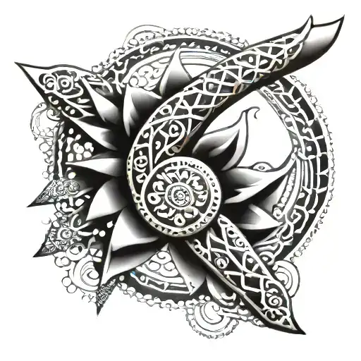 Silver Swirls Of Triangles And Circles In A Henna Pattern Whole Arm