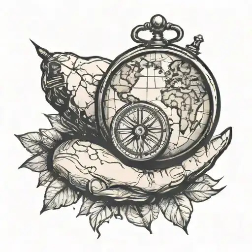 Globe On Finger And Compass