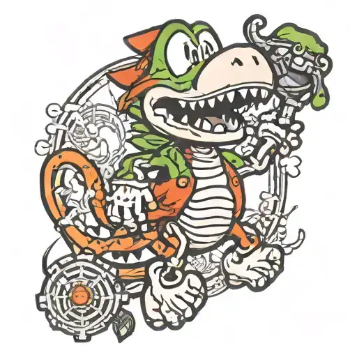 Yoshi From Mario As A Skeleton