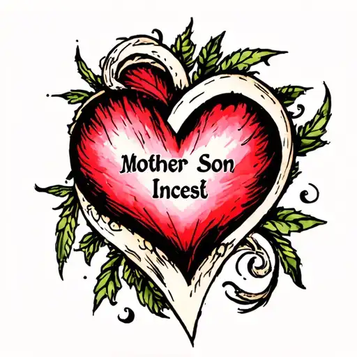 A Heart With Text 'Mother Son Incest'