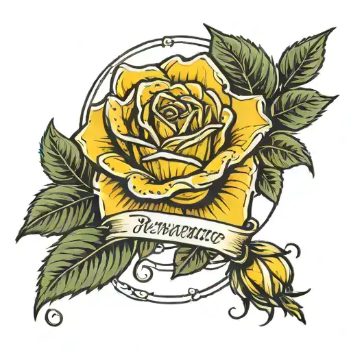 Yellow Rose With Remembrance Name