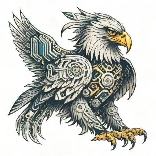 Eagle Made Of Computer Circuit