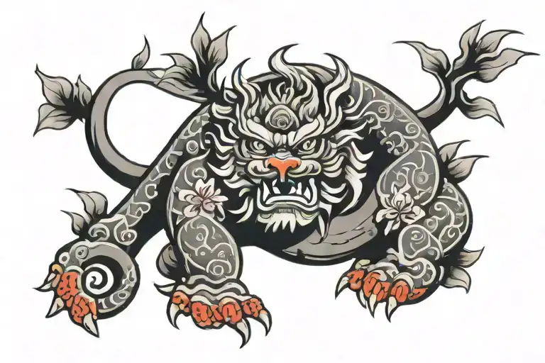 Asian Ankle Tattoo Design