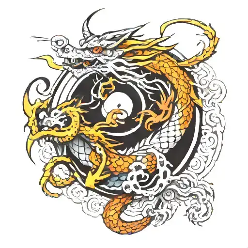 Ying Yang Dragon Wrapped