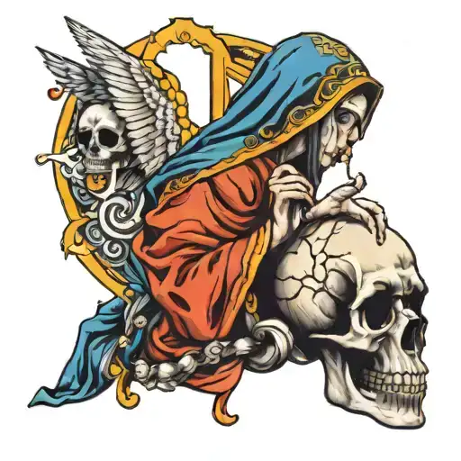 Virgin Mary And Skull