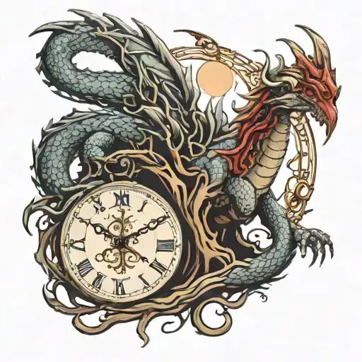 Tree Dragon Clock Sand Drops Of Blood Oxidized Soil