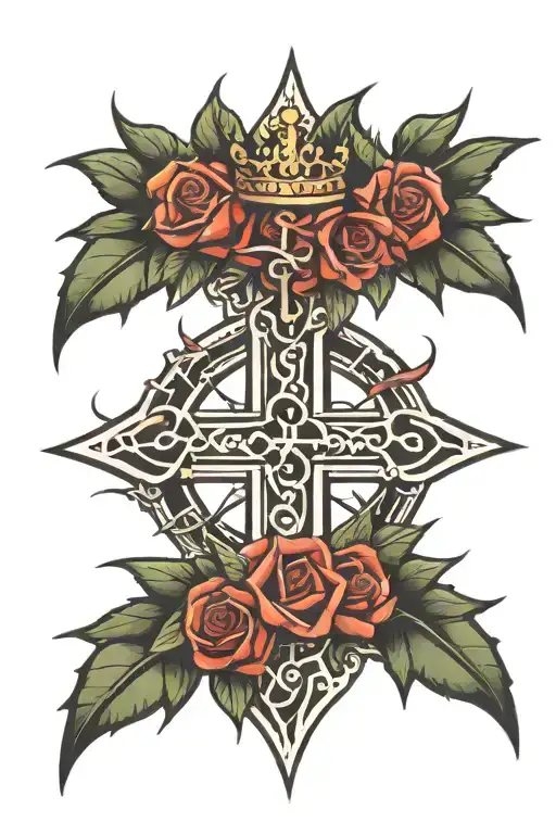 Cross With Crown Of Thorns