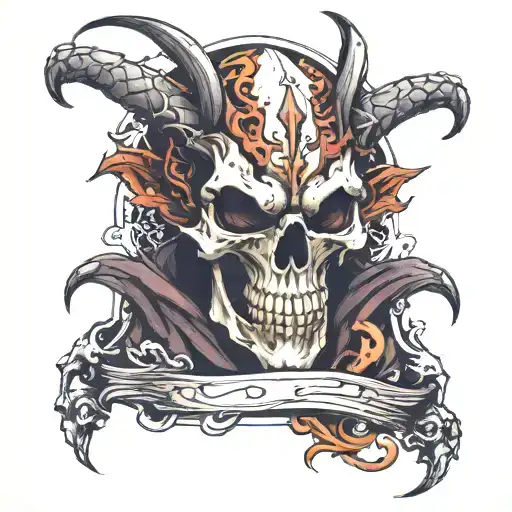 Dragon Skull Grim Reaper Standing