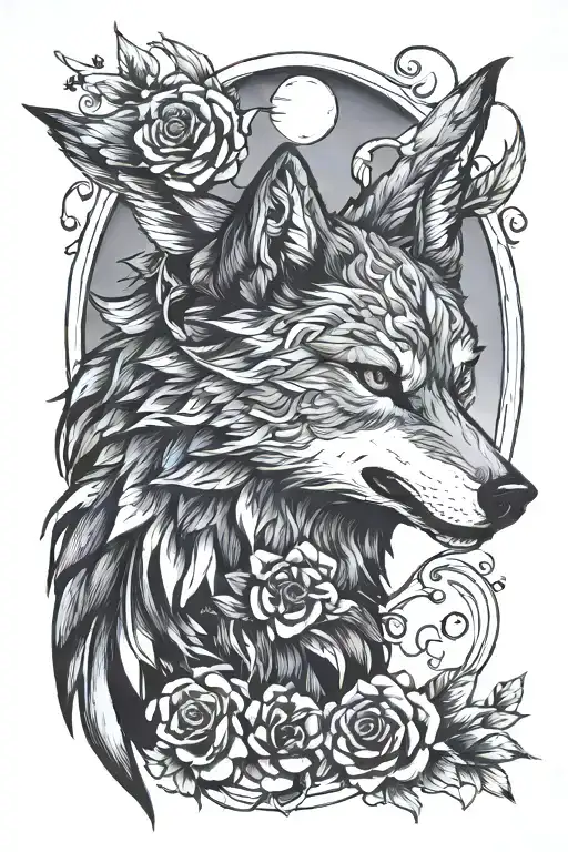 A Wolf And A Canary Bird Flying Towards