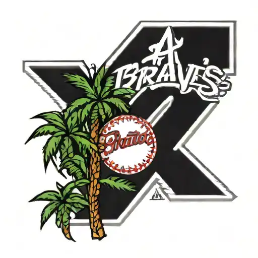 Atlanta Braves A Michigan Football Club Logo R Palm Tree