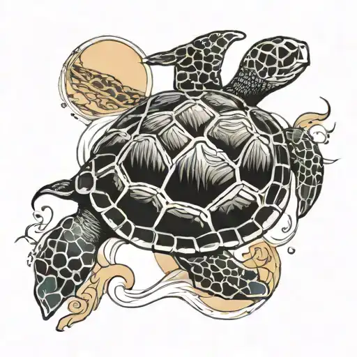 Beach And Sea Turtle