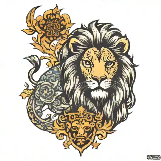 Lion With Lion In Russian