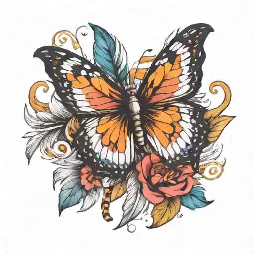 Butterfly And Feather Transforming