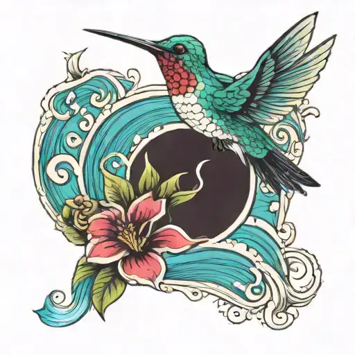 Hummingbird And Wave