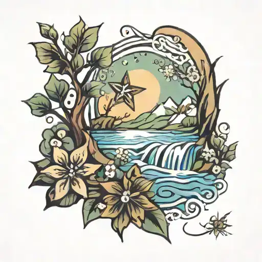 Water Brook And A Star Passing