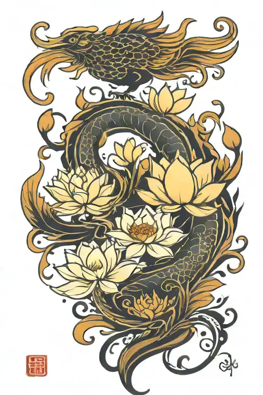 Phoenix Lotus Flowers Symbolizing