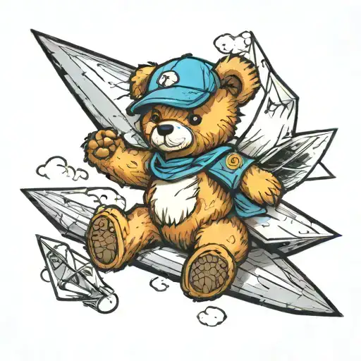 Teddy Bear And Paper Airplane