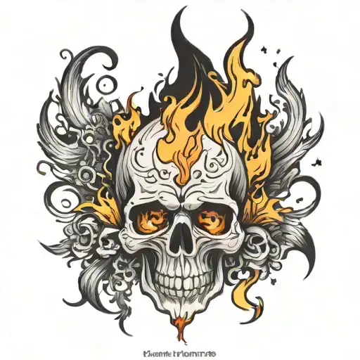 Skull And Fire Coming