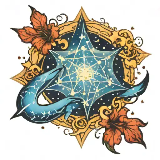 Shiel Cancer Constellation In Blue Flame