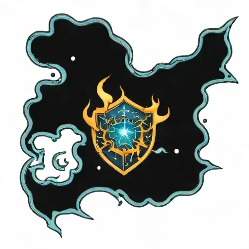 Shield Cancer Constellation In Blue Flame