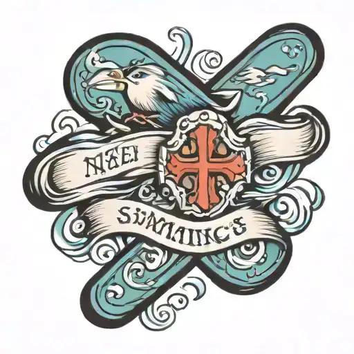 Swimming And Cross With Bible Verse