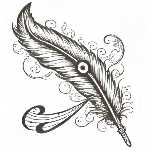 Feather With A Music Note Transforming