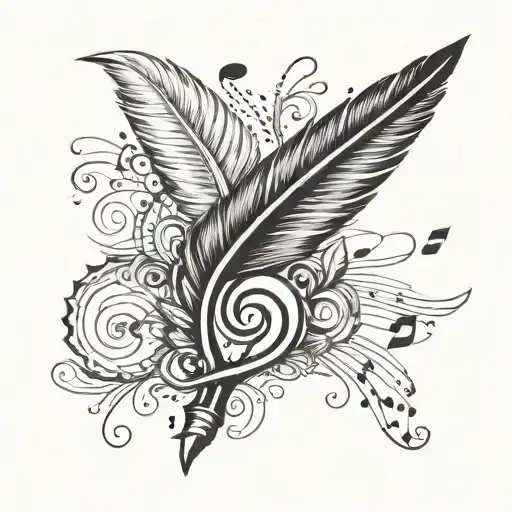 Feather With A Music Note Transforming
