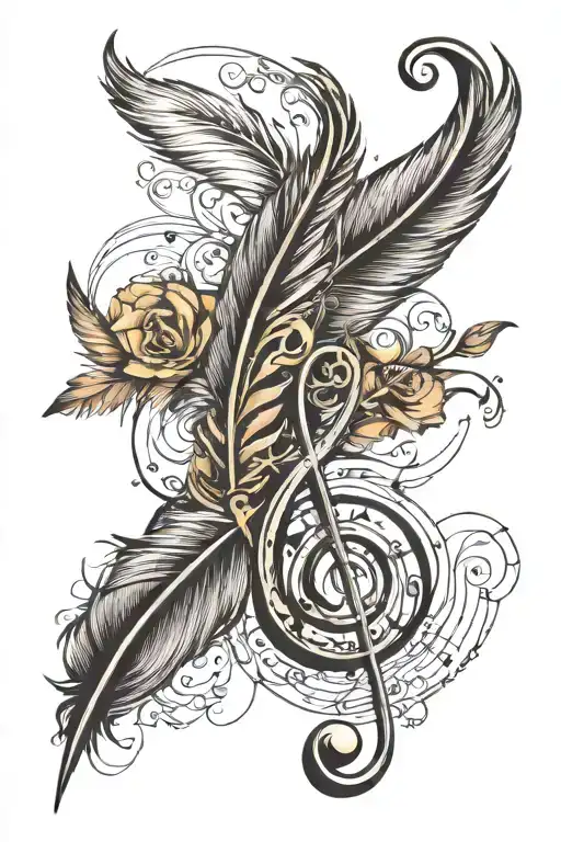 Feather With A Music Note Transforming