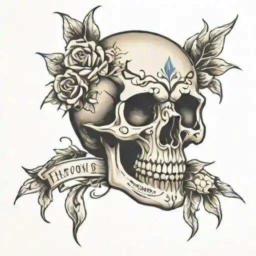 Skull With Quote 'Everyone Is The Villain In Someone's Story'