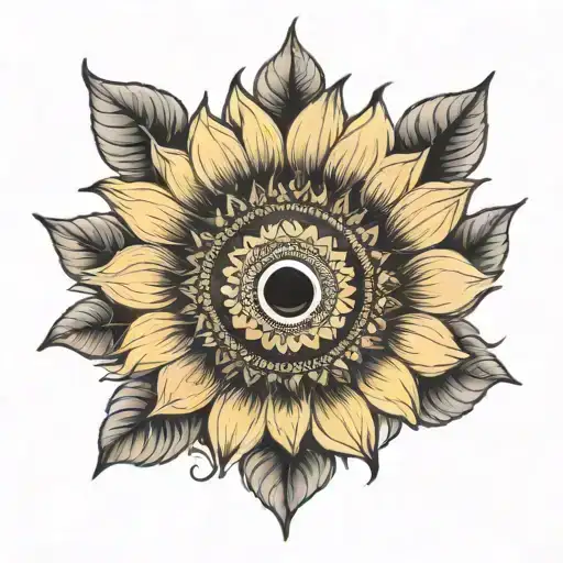 Sunflower With Evil Eye Center
