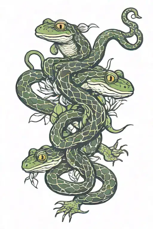 Snake And Frog Dighting