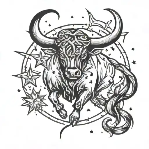 Taurus Star Constellation Surrounded By Stars Shining