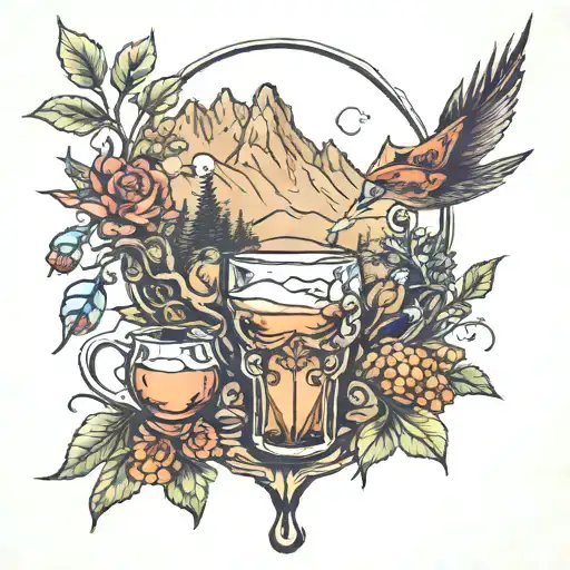 Drinking In Nature And Mountains