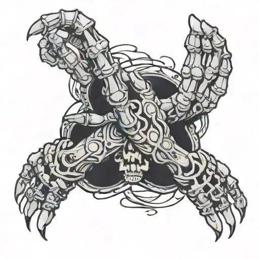 Bozkurt Hand Sign In Skeleton